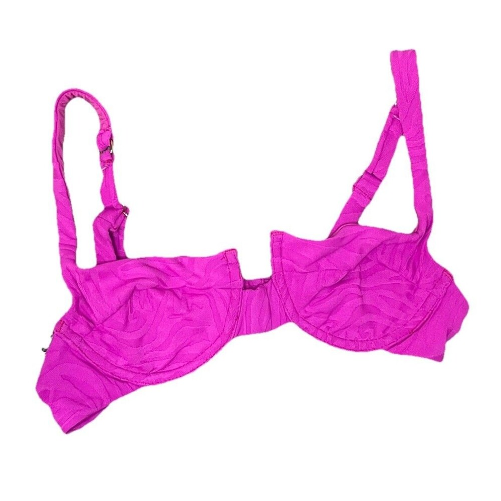 Eslee Womens XS Hot Pink Underwire Swim Top Adjustable NEW